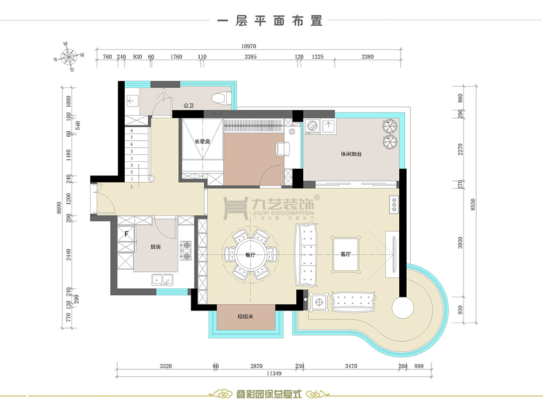 一層平面布置及立面索引圖